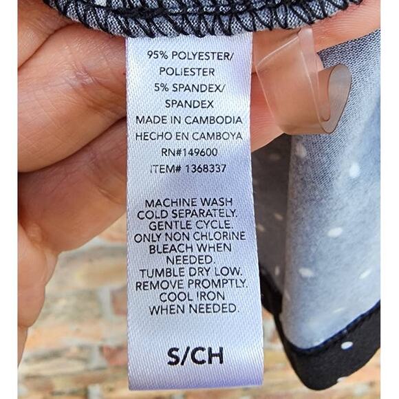 Flora Nikrooz Black White Polka Dot Pajama Top Small - Picture 7 of 8